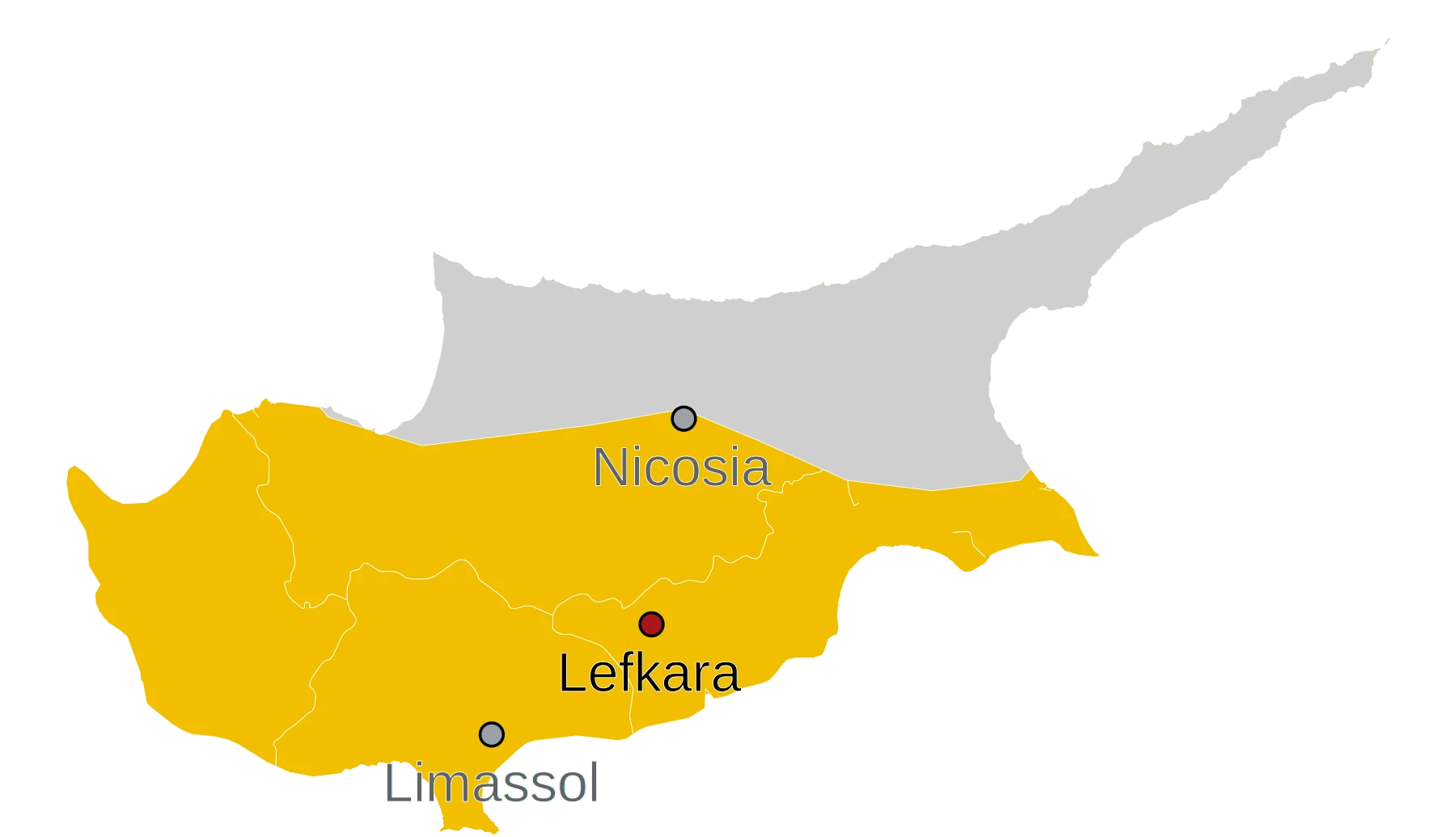 Kaart Lefkara Cyprus - waar ligt Lefkara