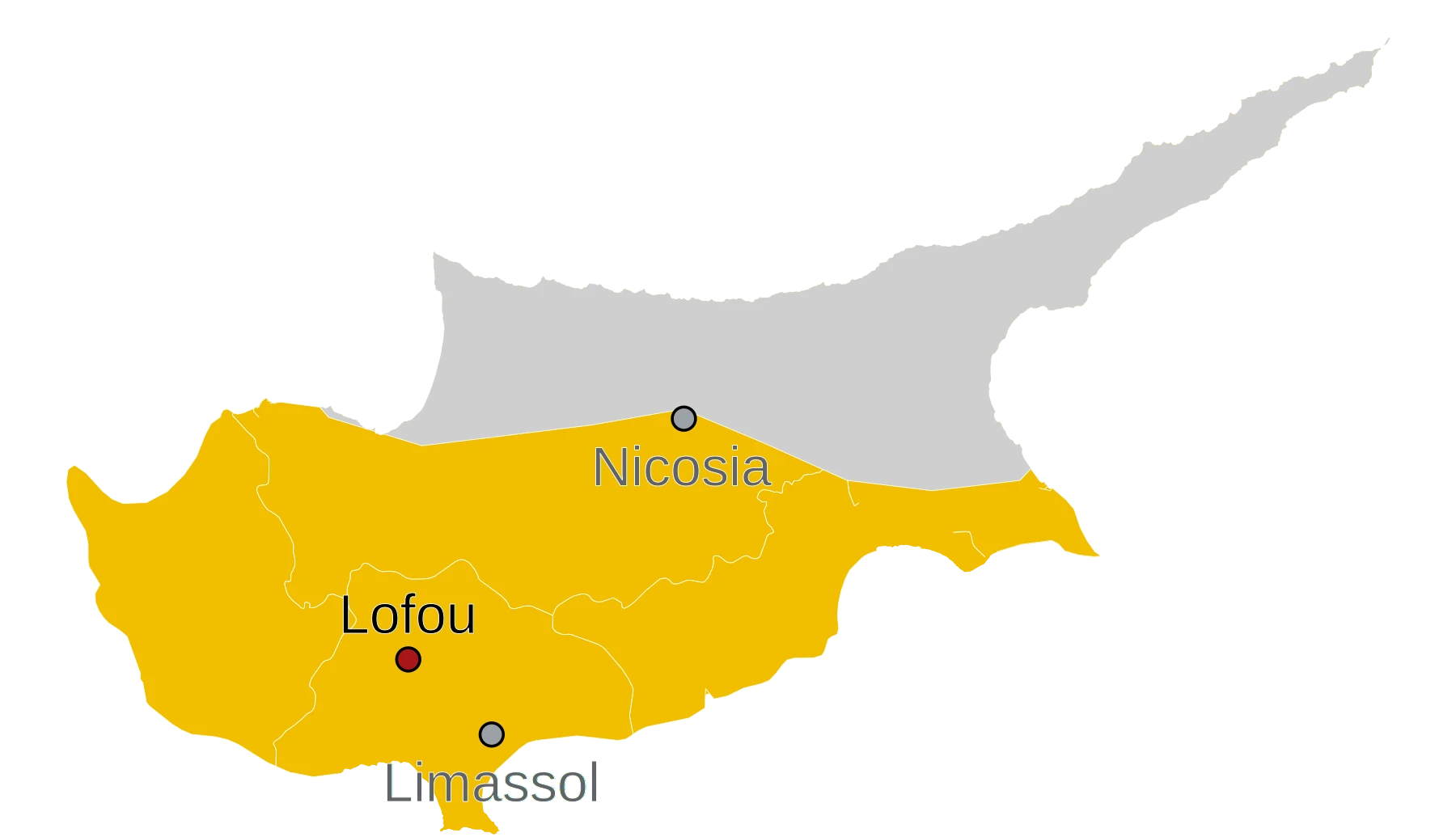 Locatie van Lofou op Cyprus Kaart Lofou Cyprus - waar ligt Lofou