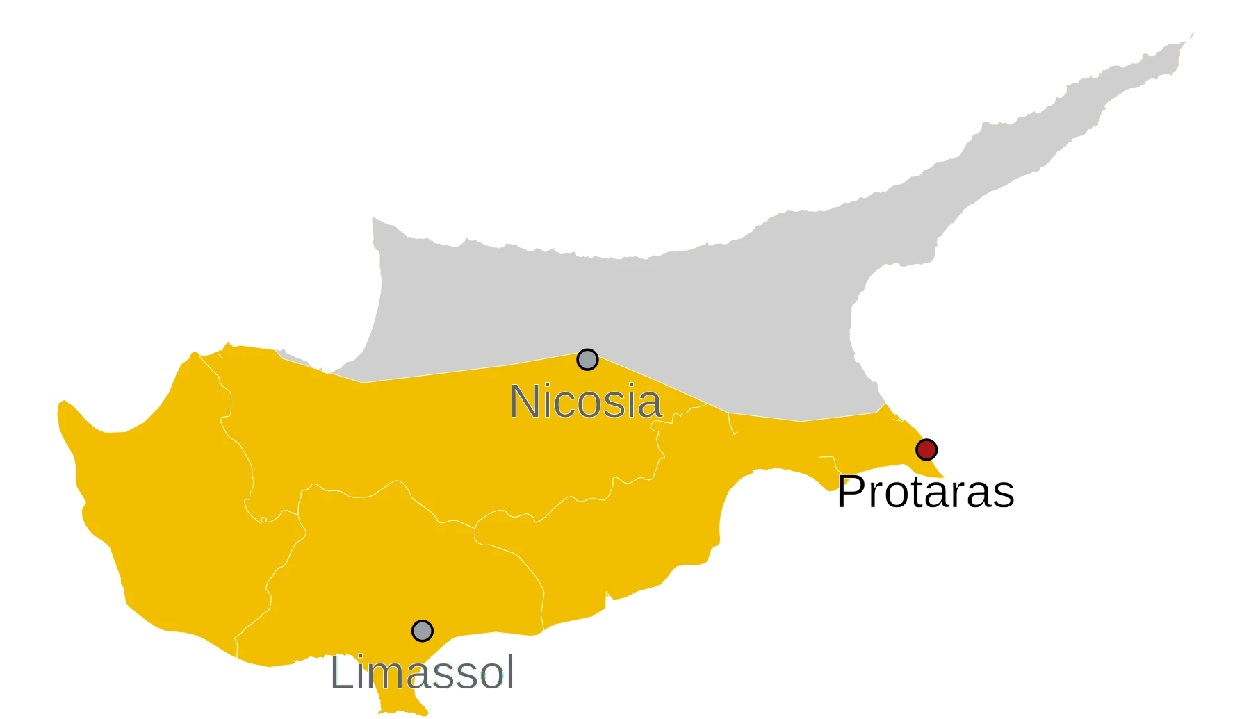 Kaart Protaras Cyprus - waar ligt Protaras